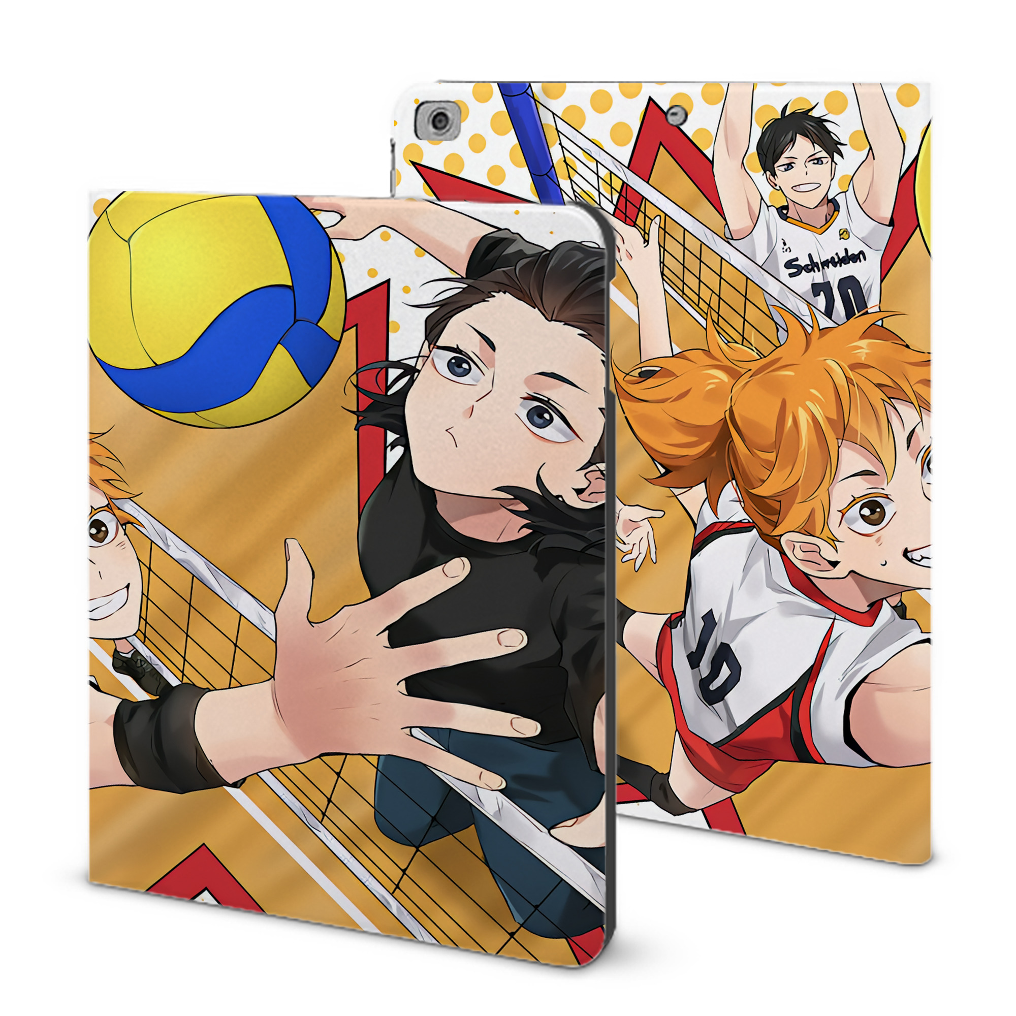 （画像用） ハイキュー!! Haikyu!! IPad ケース ブック型 PUレザー TPU 耐衝撃 軽量 薄型 ペン収納なし 全面保護 IPad 各モデル対応